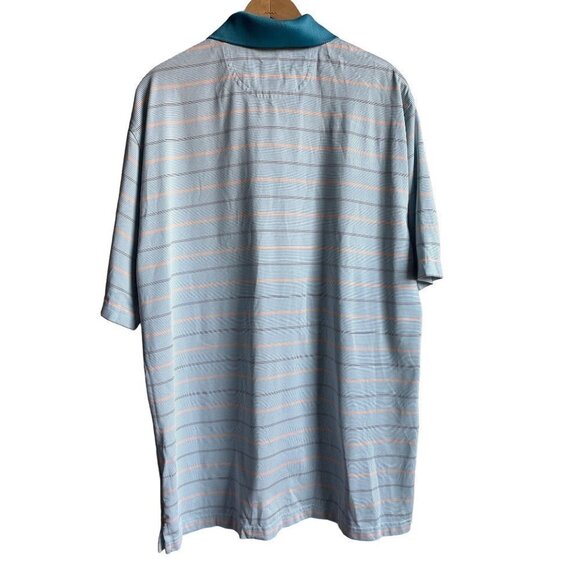 Greg Norman Play Dry Moisture Wicking Blue x Blue Striped Golf Polo Shirt Size X - Picture 2 of 6